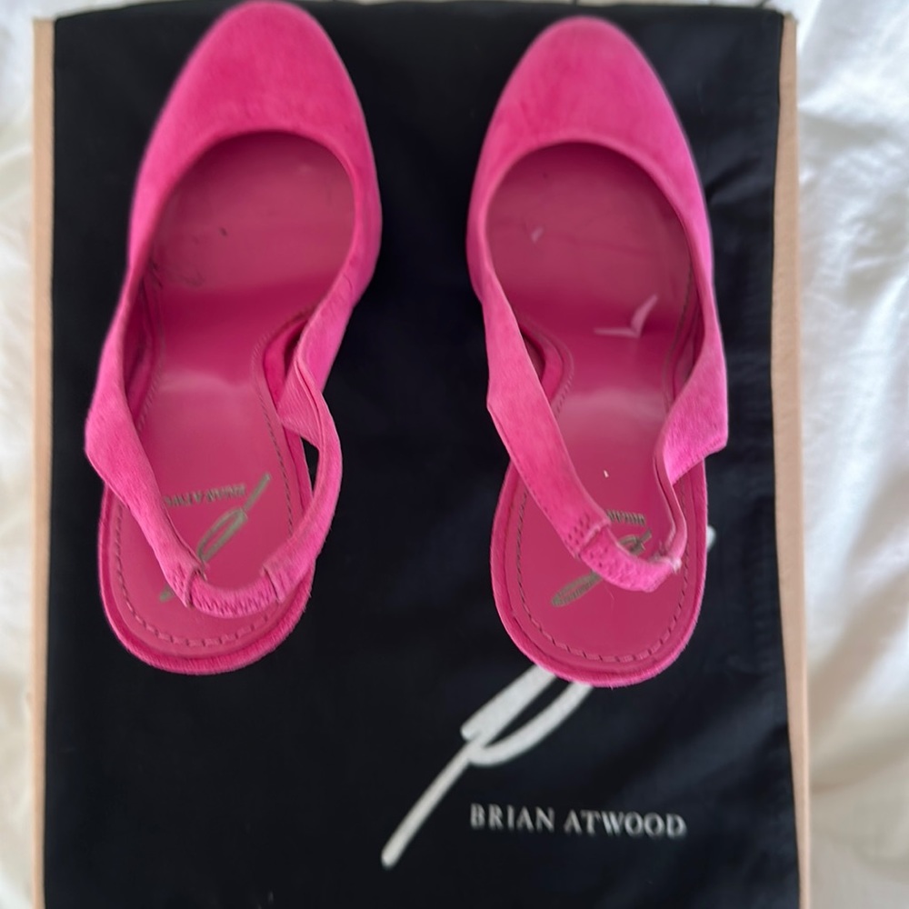 Brian Atwood hot pink sling back stilettos 👠- size 36 / 6 💕 EUC - Picture 5 of 7